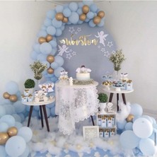 İstoç Parti Krom Gold Pastel Mavi Balon Zinciri 50 Adet