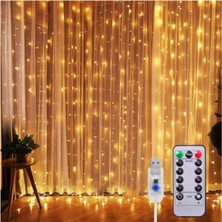 İstoç Parti Peri Telli Perde LED 3x3 Metre Kumandalı USB Li, 8 Animasyonlu