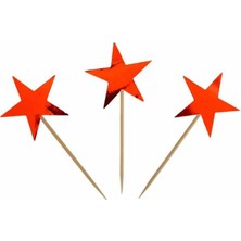 İstoç Parti 10'lu Pasta Kürdanı Kırmızı Yıldız