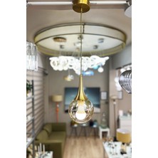 Minimal Rains Gold Chrome ONE Honey Yellow Sarkıt Cam Avize