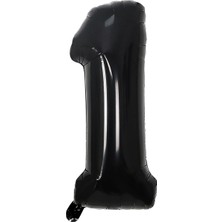 İstoç Parti Folyo Balon Siyah 1 Rakamı 34 Inç 80 cm