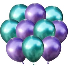 İstoç Parti Mor-Yeşil Krom Balon 50 Adet