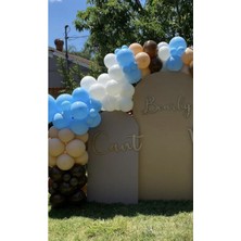 İstoç Parti Pastel Mavi Beyaz Çikolata Kahve Ten Rengi Balon Zinciri 50 Adet+5 mt Balon Zinciri