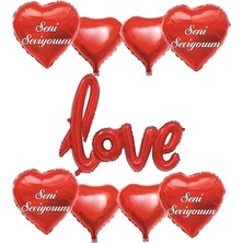 İstoç Parti Sevgililer Günü Konsept  9'lu Love Set Folyo Balon