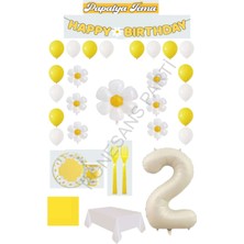 İstoç Parti Rönesans 2 Yaş Papatya Temalı Doğum Günü Parti Seti