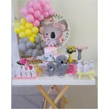 İstoç Parti Pastel Pembe-Sarı- Gri Balon 100 Adet + 5 Mt. Balon Zinciri
