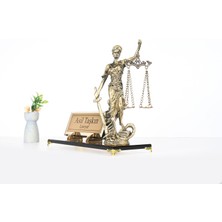 Hakim, Savcı, Avukat, Noter, Zabıt Katibi, Muhasebe, Hediyesi Cam Themis Adalet Heykeli Masa Isimlik
