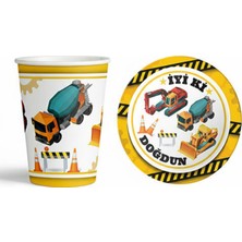 İstoç Parti Inşaat Temalı Tabak Bardak Seti