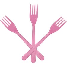 İstoç Parti Plastik Pembe Çatal 25'li