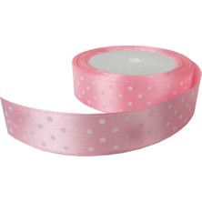İstoç Parti Kurdela Saten Puanlı Pembe 2 cm 10 Metre