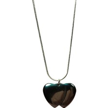 Hematit Doğal Taşı Zincirli El Yapımı Kolye Uç: 2 cm Zincir: 20 cm Kutulu