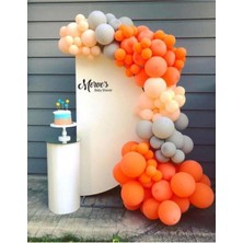 İstoç Parti Pastel Turuncu-Ten- Gri Balon 50 Adet + 5 Mt. Balon Zinciri
