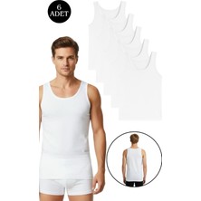 Exlove 6 Adet Askılı Erkek Siyah Atlet Pamuklu