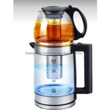 Özbience 2l Siyah Cam Çaycı Kettle, Filtreli ve Süzgeçli, Şık ve Kullanışlı