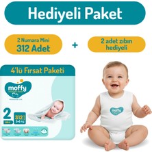 Moffy Jumbo Mini No 2 Bebek Bezi (78 x 4) 312 Adet + 2 Adet Zıbın Hediyeli