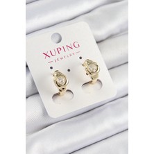 Callerrons Accessories Xuping Zirkon Taşlı Kalp Model Gold Renk Kadın Küpe // XD-BKP10840-ST