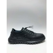 As Ayakkabı Hakiki Deri Akıllı Bağcıklı Siyah Hafif Eva Taban Erkek Ayakkabı C-97260367AS