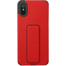 Ismiyl  Xiaomi Redmi 9A Kılıf Mega Standlı Silikon - Kırmızı 255669