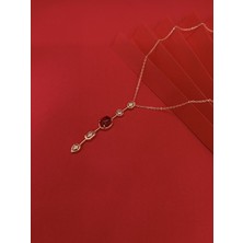 Kırmızı Element Gold Y Kolye