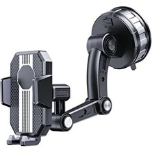 Erdineks Yapışkan Vakumlu Araç Içi ve Masaüstü Telefon Tutucu - 360° Dönebilen Asansörlü Torpido Cam Tutacağı