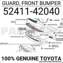 TŞT Toyota Rav4- 2013-2016  Ön Alt Tampon Siyah (Tyg) (Oem NO:5241142040)