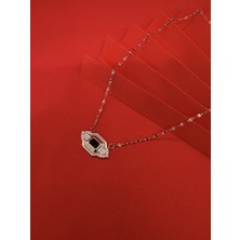 Yeşil Taşlı Gümüş Kolye