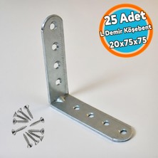 Nzb 25’li Set L Demir Gönye Yuvarlak Başlı 20X75X75 mm Köşe Birleştirme Metal Montaj Sabitleme Aparatı