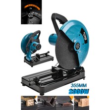 PremiumPort 2000W Profesyonel Metal Kesme Makinesi, 355MM Bakır Sargılı Şanzıman