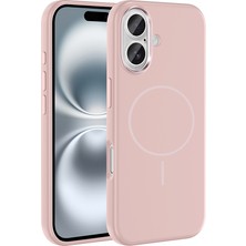 Roketcim iPhone 16 Kılıf M-Safe Şarj Özellikli Metal Kamera Çerçeveli Edi Silikon Kapak