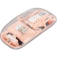 Bosile Premium Şeffaf Kablosuz Mouse: 3 Modlu Bağlantı, Sessiz Tık ve Şarjlı – Modern Slim Tasarım