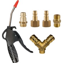 PremiumPort Yüksek Performanslı Kompresör Hava Tabancası Nipel ve Caplin Seti