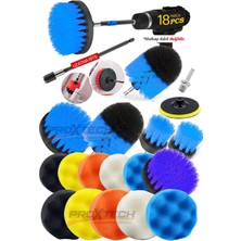 PremiumPort 18 Parça Genel Temizlik ve Parlatma Fırça Seti, Pasta Cila Süngeri