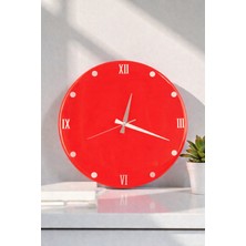 Dekoratif Epoksi Duvar Saati 40 Cm, Neon Turuncu Modern Tasarım, Gümüş Detaylı, Sessiz Mekanizma, Yeni Ev ve Ofis Hediyesi