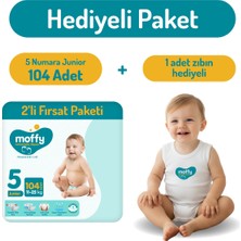 Moffy Jumbo Junior No 5 Bebek Bezi (52 x 2) 104 Adet + 1 Adet Zıbın Hediyeli