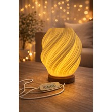 Onyx Modern Spiral Tasarımlı LED Masa Lambası | Sıcak Işık | Kablolu Dekoratif Abajur