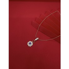 Mor Taşlı Gold Kolye