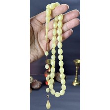 Kehribarkolik Osmanlı Miskevi Bağa Beyaz Usta Ahmet Msteff 15*10.5mm.