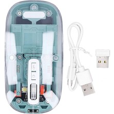 Bosile Premium Şeffaf Kablosuz Mouse: 3 Modlu Bağlantı, Sessiz Tık ve Şarjlı – Modern Slim Tasarım