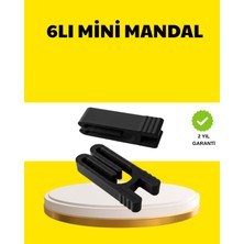 Özbience Çift Taraflı Siyah Tekrar Kullanılabilir Poşet Mandalı 6’lı Set