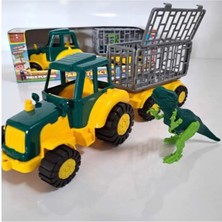 abnturk Büyük Boy 40 cm Dinozorlu Traktör Çocuk Oyuncağı, Eğlenceli ve Öğretici Tasarım