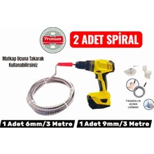 PremiumPort 3 Metre Premium Spiralli Matkap Ucu Seti, Lavabo ve Gider Temizliği