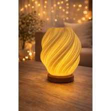 Onyx Kablosuz Pilli LED Masa Lambası | Yüksek Parlaklık | Modern Spiral Dekoratif Abajur