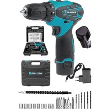 PremiumPort Çift Metal Şanzumanlı Akülü Vidalama Takımı 24 Parça Mavi