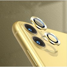 Teknoparkta Apple iPhone 11 Kamera Koruyucu Lens Mercek Metal Çerçeveli 2li Set Gold Altın