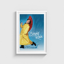 Domirus Singin' In The Rain (1952) Film Posteri Çerçeveli Tablo Ev Oda Duvar Dekorasyonu