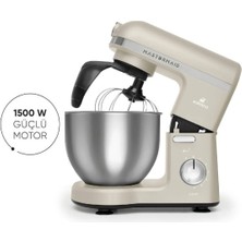 Özbience Çift Kollu Mutfak Şefi, 1500 W, Soft Cream, Profesyonel Performans