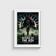 Domirus Star Wars Return Of The Jedi (1983) Film Posteri Çerçeveli Tablo Ev Oda Duvar Dekorasyonu