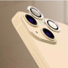 Teknoparkta Apple iPhone 13 Mini Kamera Koruyucu Lens Mercek Metal Çerçeveli 2li Set Gold Altın