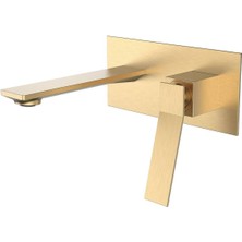 Fontana - Fırçalanmış Altın Ankastre Lavabo Bataryası Seti (Sıvaltı Dahil) Outlet - FJ-A3002-