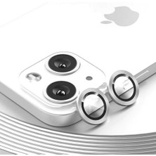 Teknoparkta Apple iPhone 13 Mini Kamera Koruyucu Lens Mercek Metal Çerçeveli 2li Set Gümüş Gri Silver